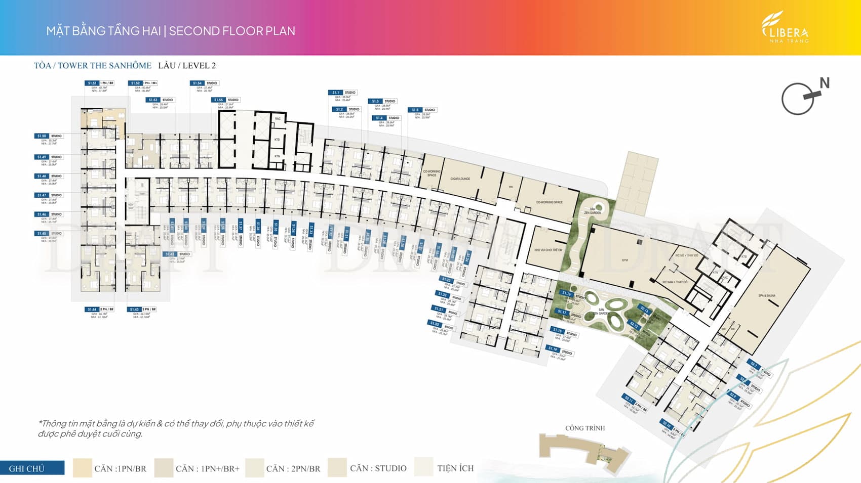 Mặt bằng Libera Nha Trang tầng 2