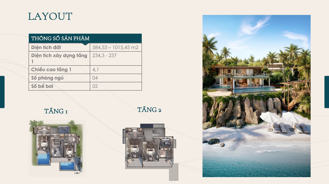 Layout biệt thự Aqua Gran Melia Nha Trang